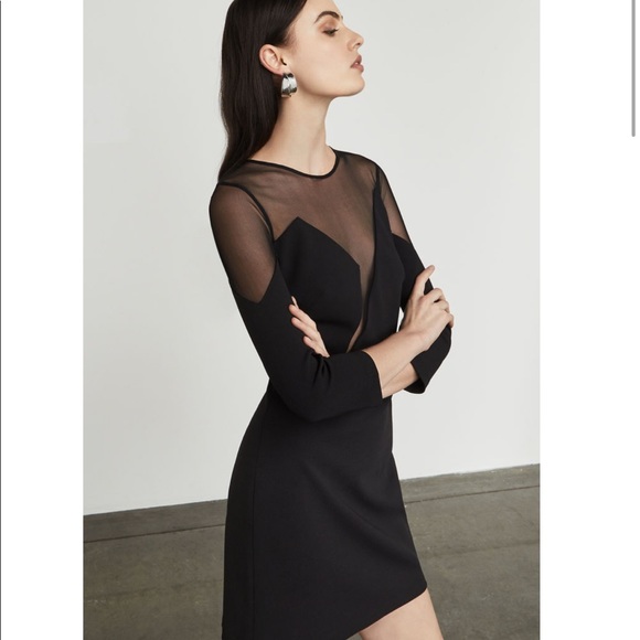 NWT BCBGMaxAzria Edesa Sheer-Neck Dress - Picture 1 of 3
